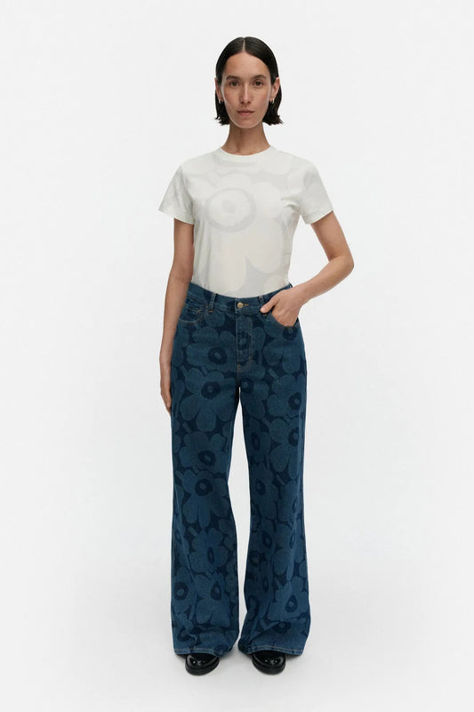 Marimekko Maridenim Wide Unikko farkut - mid indigo