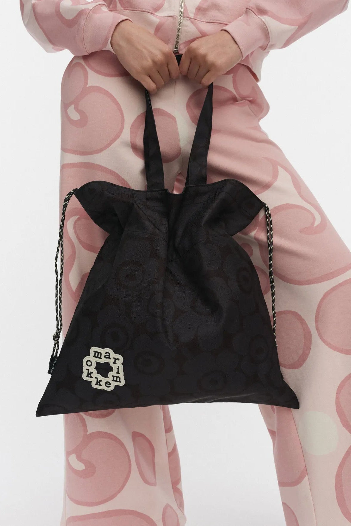 Marimekko Metka Mini Unikko Kioski shoulder bag - tummanharmaa / musta