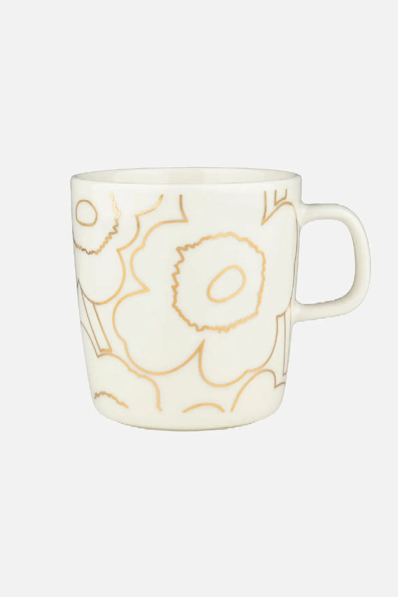 Marimekko Oiva / Piirto Unikko muki 4dl - valkoinen / kulta
