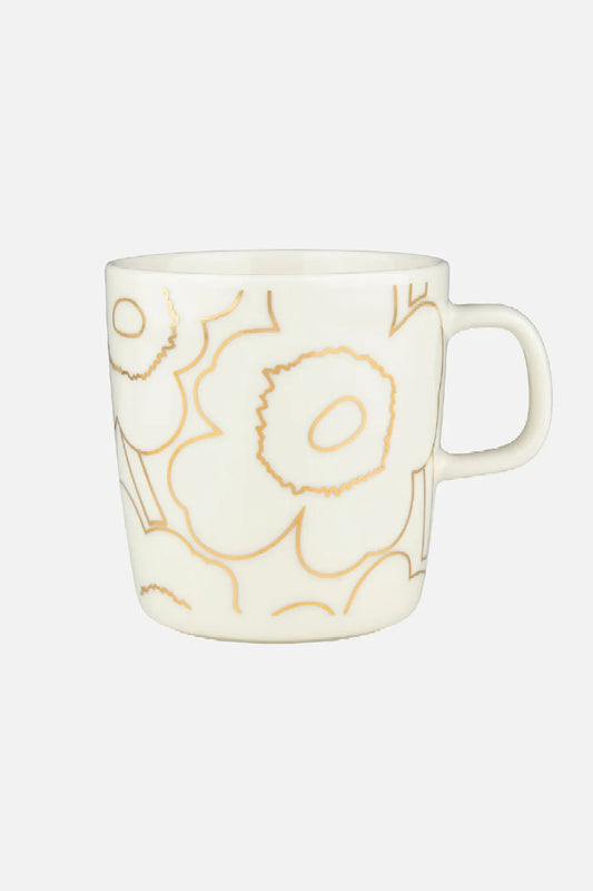 Marimekko Oiva / Piirto Unikko muki 4dl - valkoinen / kulta