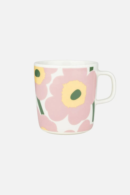 Marimekko Oiva / Unikko muki 4 dl - vaaleanpunainen / vihreä