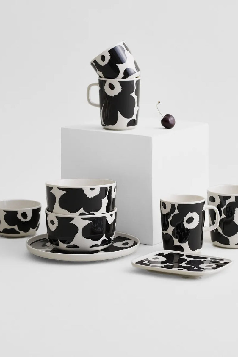 Marimekko Oiva / Unikko kulho 5dl - musta/valkoinen