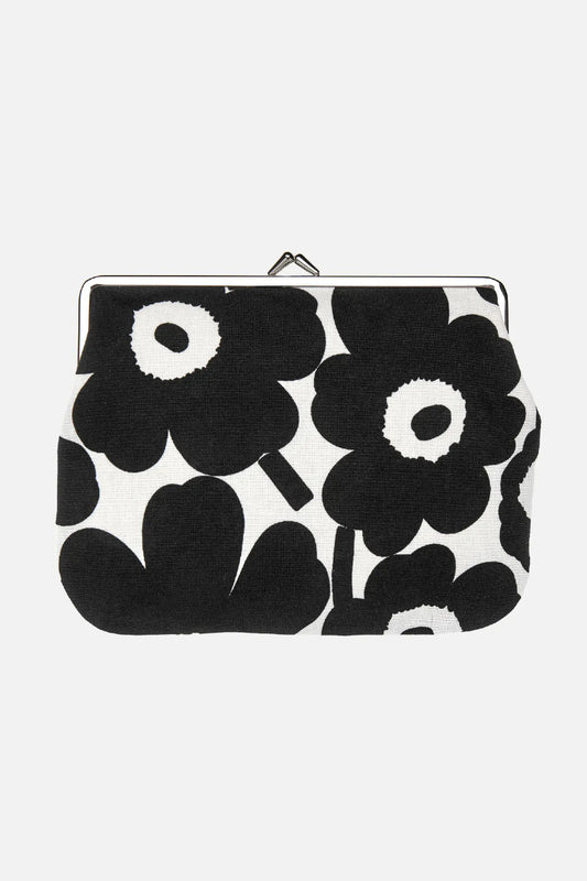 Marimekko Puolikas Kukkaro Mini Unikko - musta / valkoinen