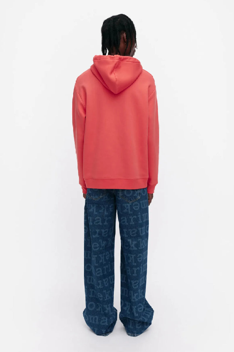 Marimekko Runoja Unikko Placement Kioski huppari - koralli