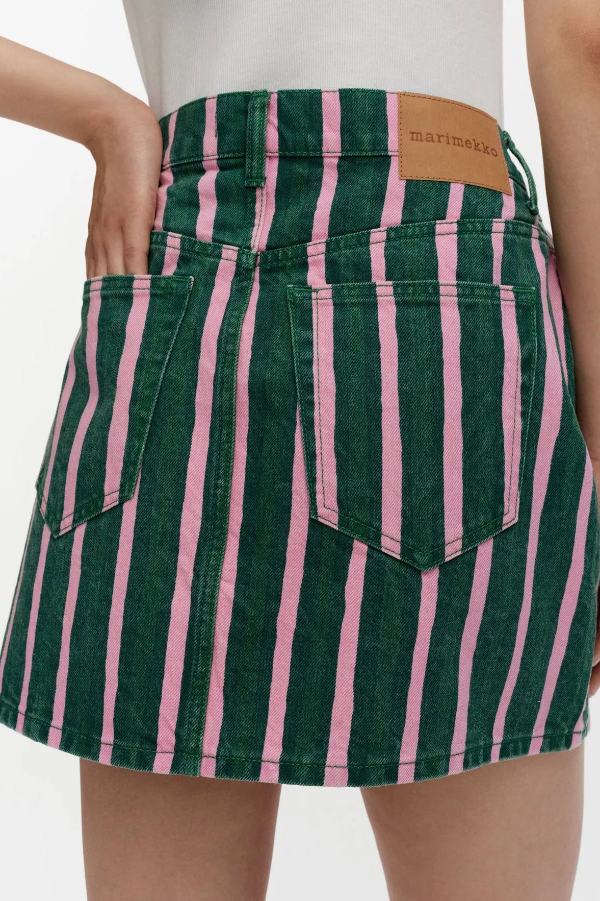 Marimekko Ruudut Piccolo Kioski hame - vihreä / pinkki