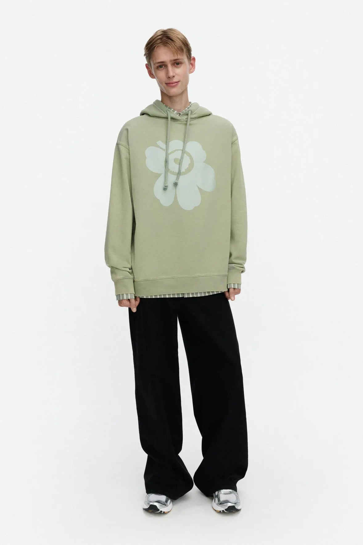 Marimekko Sanoma Unikko Placement Kioski huppari - vaaleanvihreä