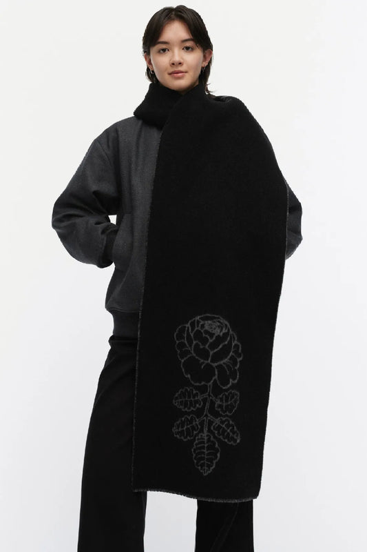 Marimekko Sävellys Vihkiruusu Kioski huivi - musta