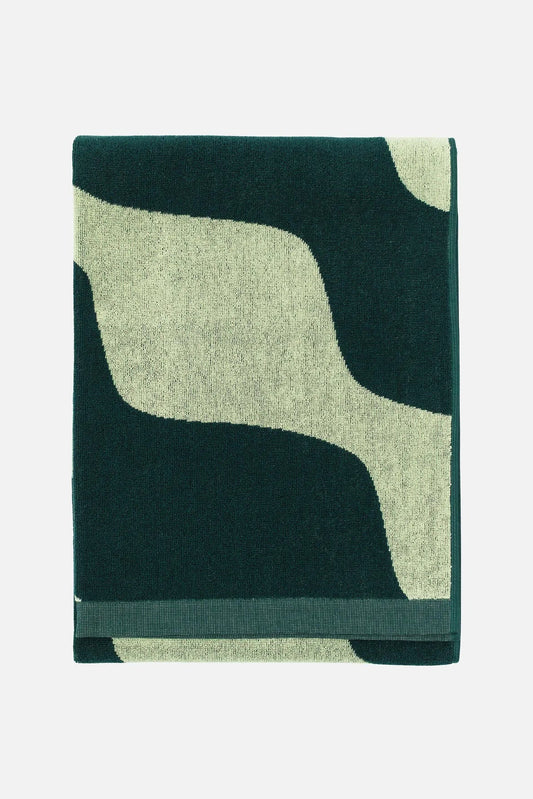 Marimekko Taifuuni kylpypyyhe 70 x 150 cm - vihreä / tummanvihreä