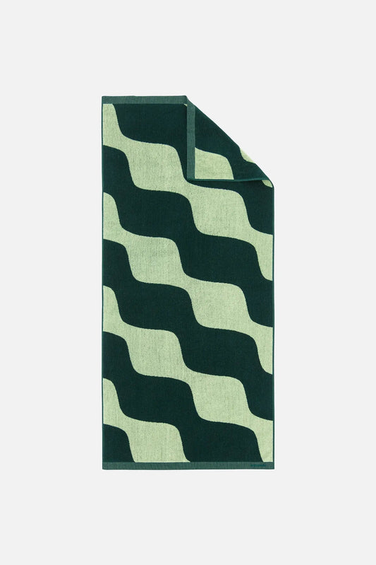 Marimekko Taifuuni kylpypyyhe 70 x 150 cm - vihreä / tummanvihreä