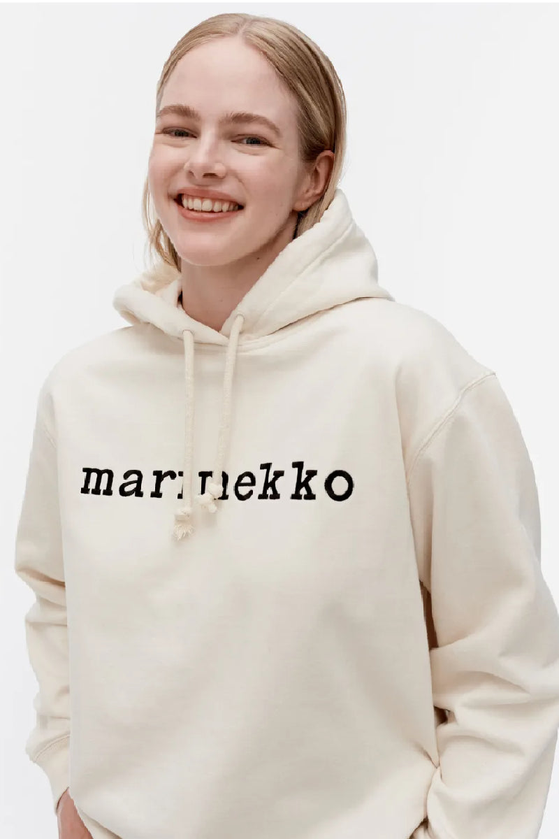 Marimekko Termi Logo Placement huppari - luonnonvalkoinen/musta