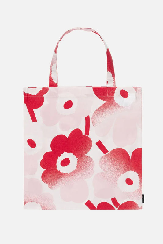 Marimekko Unikko Häivähdys kangaskassi - punainen / valkoinen