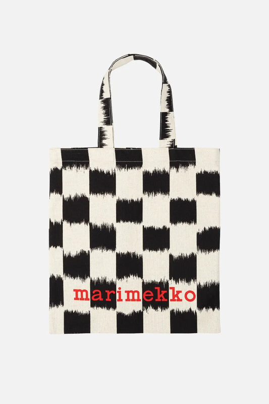 Marimekko Vankka Jäkälä placement kangaskassi - luonnonvalkoinen / musta