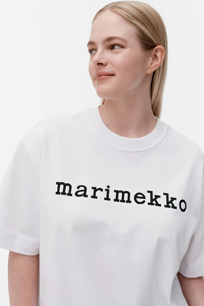 Marimekko Veisto logo placement t-paita - valkoinen