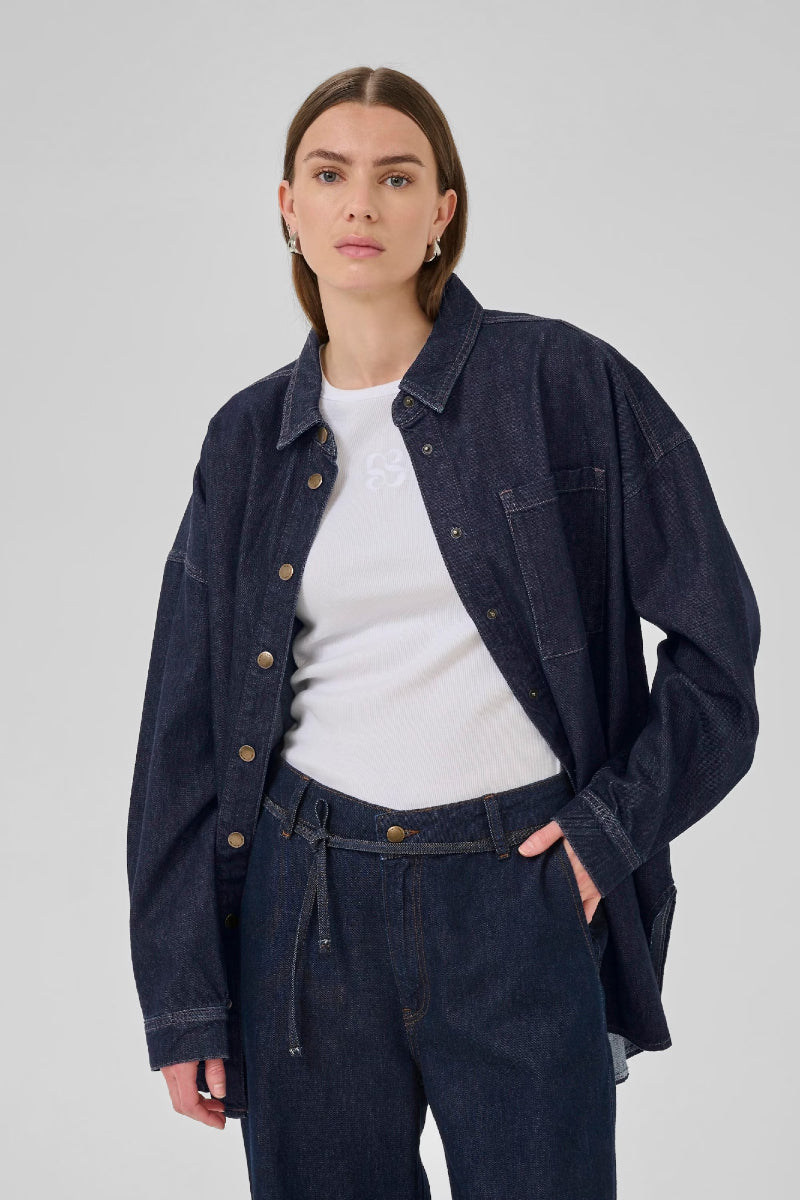 My Essential Wardrobe MaloMW 143 Shirt - dark blue un-wash