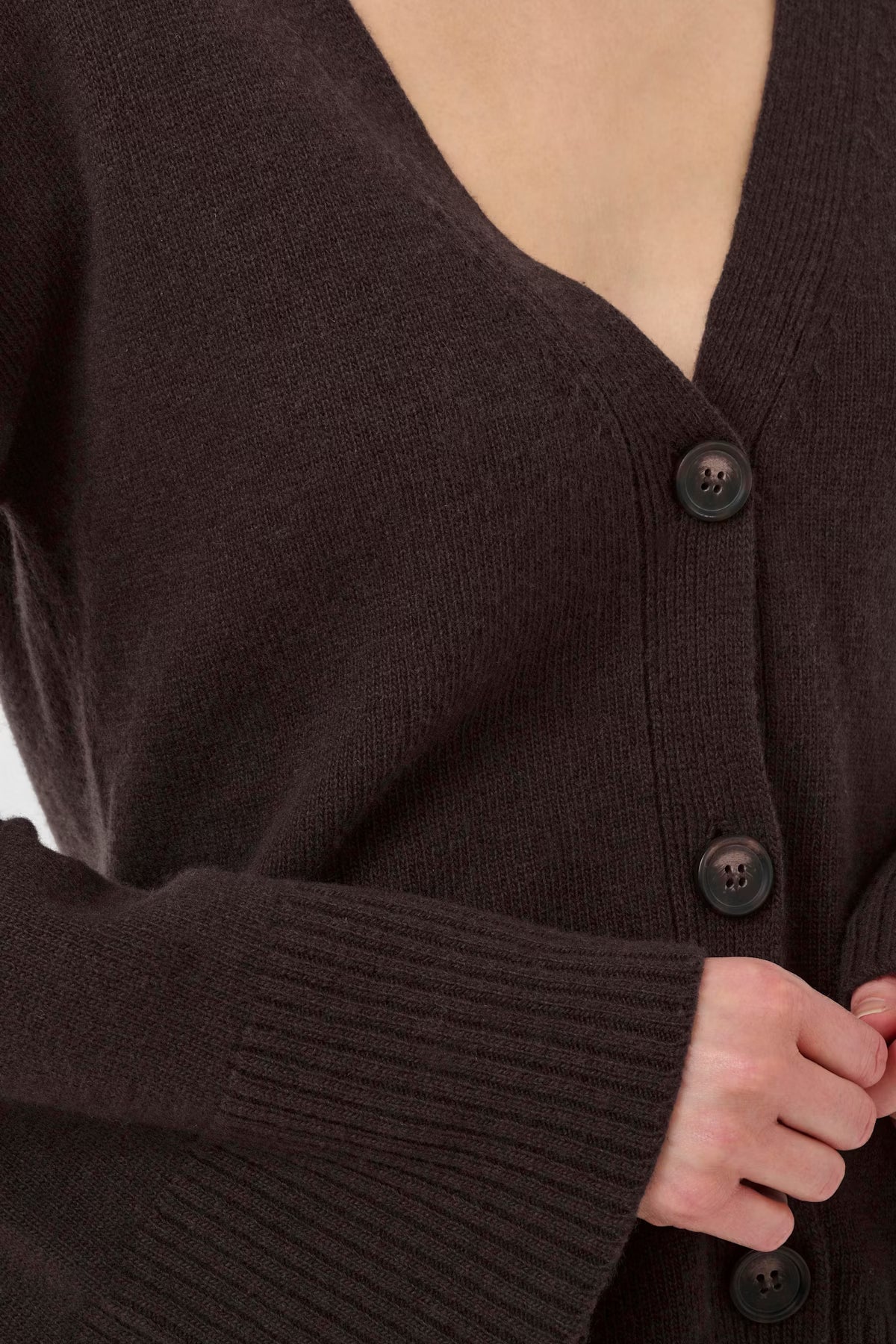 My Essential Wardrobe HuxiMW Knit Cardigan - espresso