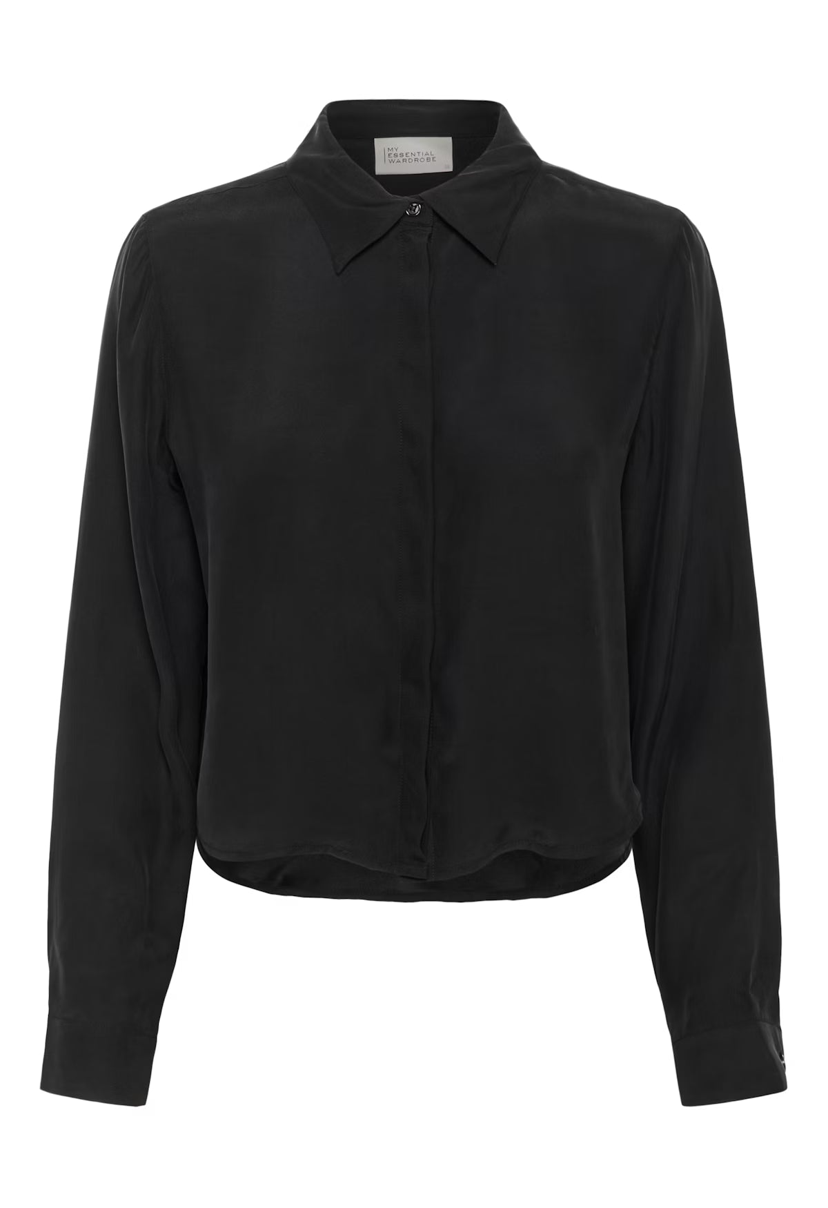 My Essential Wardrobe MWSilk Short shirt - black