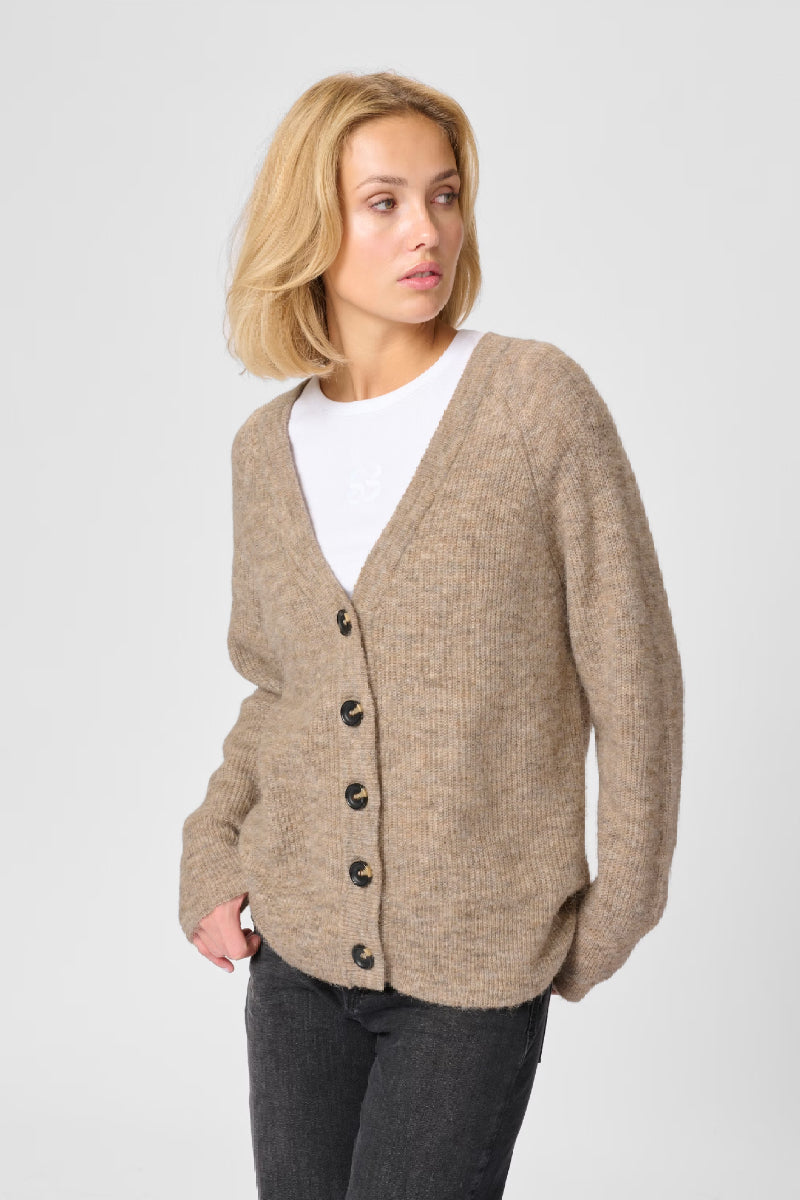 My Essential Wardrobe The Knit Cardigan 04 - dune melange