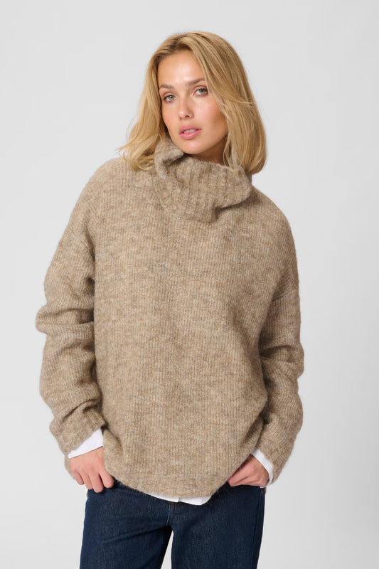 My Essential Wardrobe The Knit Rollneck 11 - Dune Melange