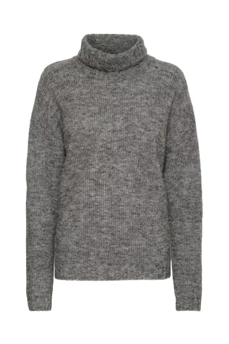 My Essential Wardrobe The Knit Rollneck 11 - dark grey melange