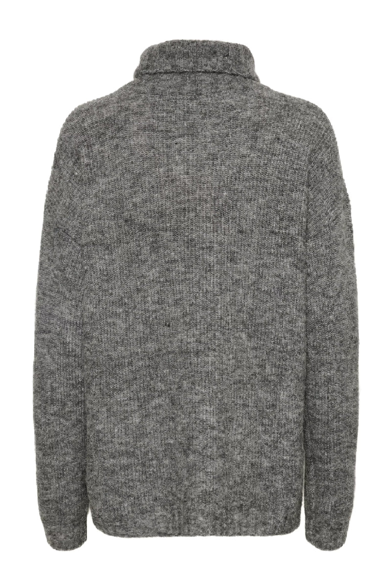 My Essential Wardrobe The Knit Rollneck 11 - dark grey melange