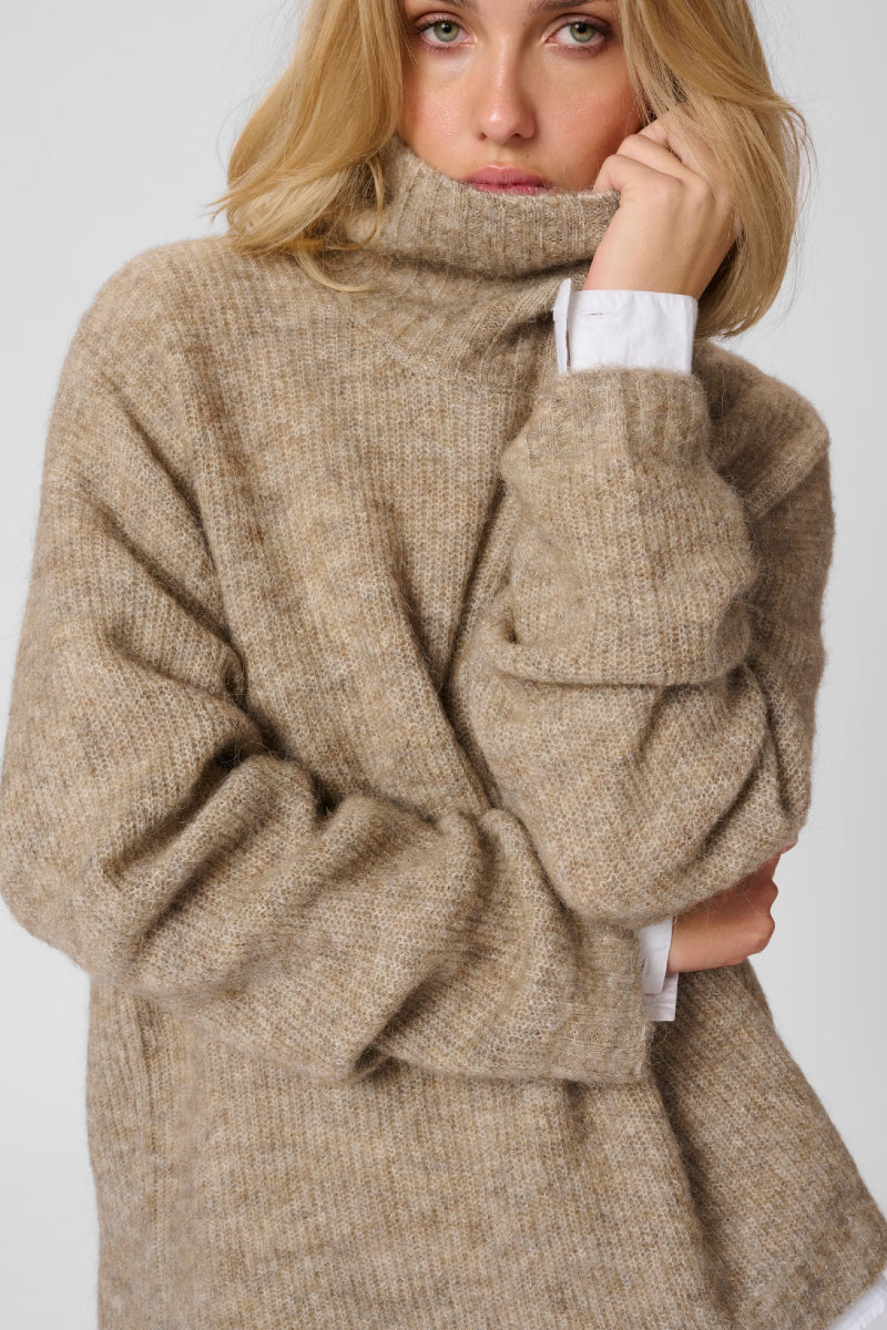 My Essential Wardrobe The Knit Rollneck 11 - Dune Melange
