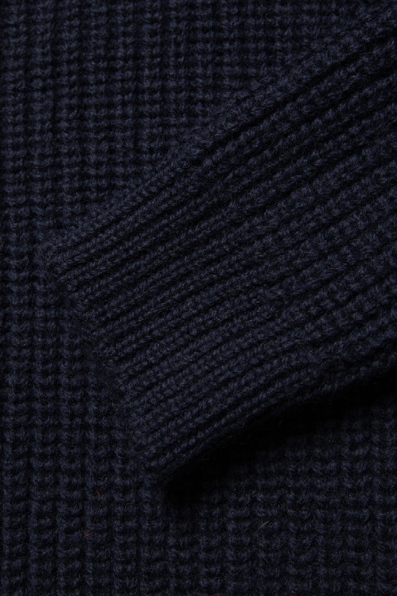 Nudie August Chunky Rollneck Knit - navy