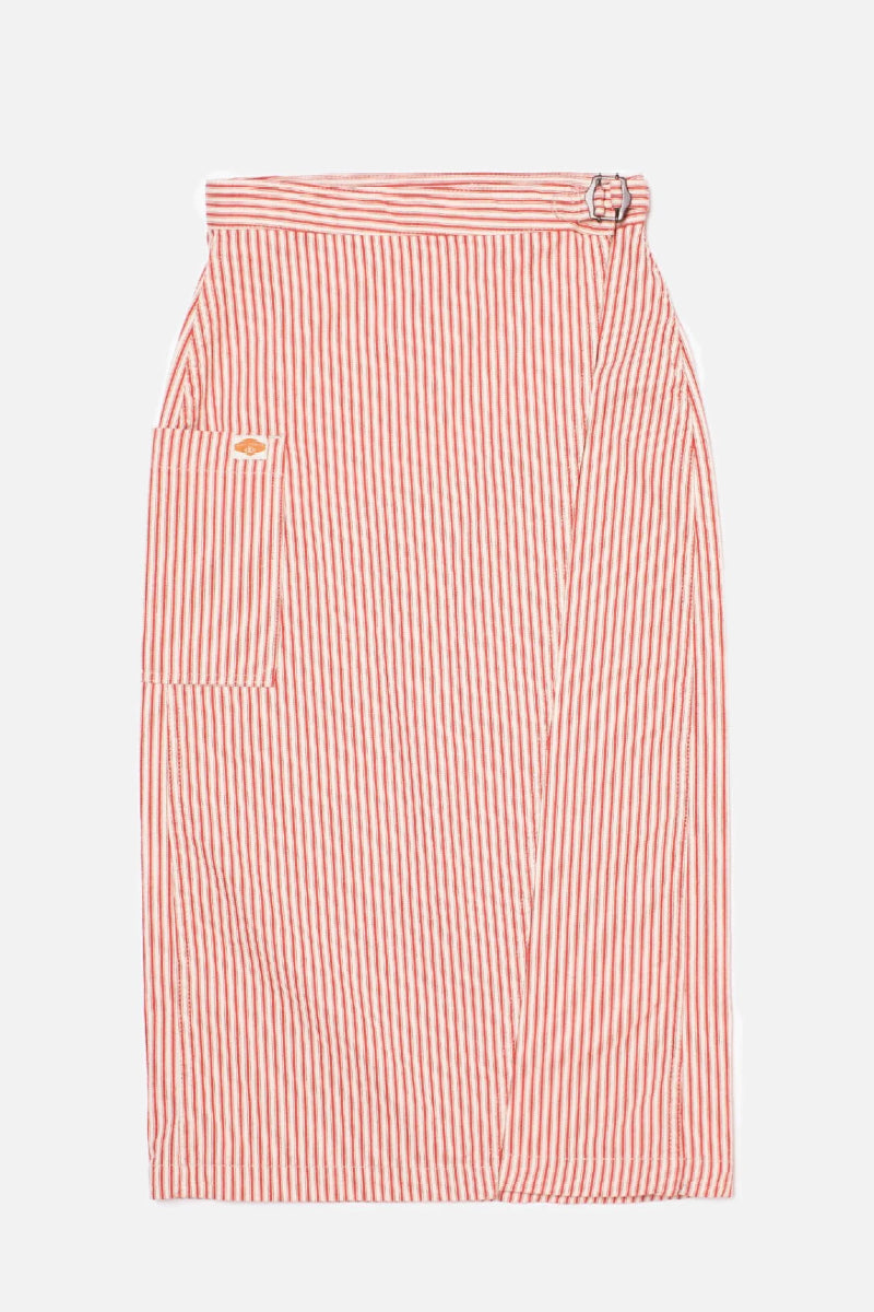 Nudie Irma Striped Denim skirt - red/white