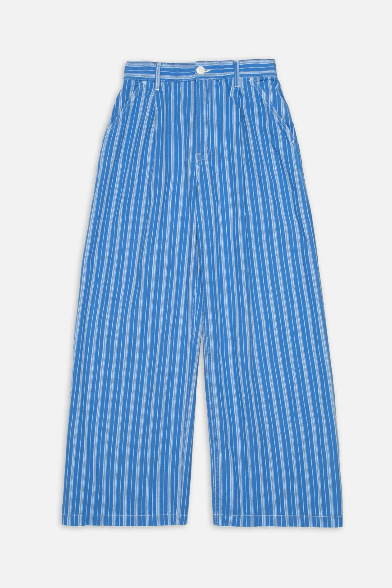Nudie Jeans Gullan Pants Striped - blue / offwhite