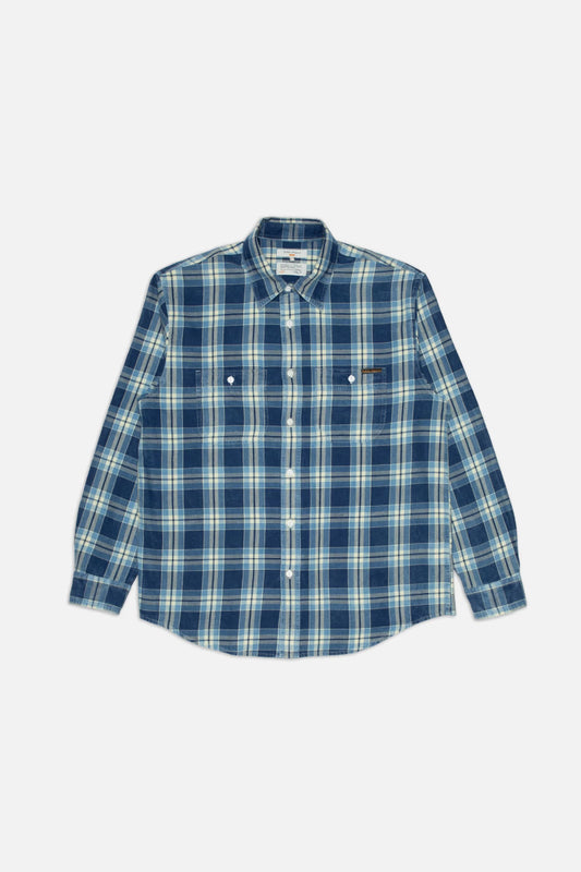 Nudie Jeans Julian Worker Shirt Checked - indigo