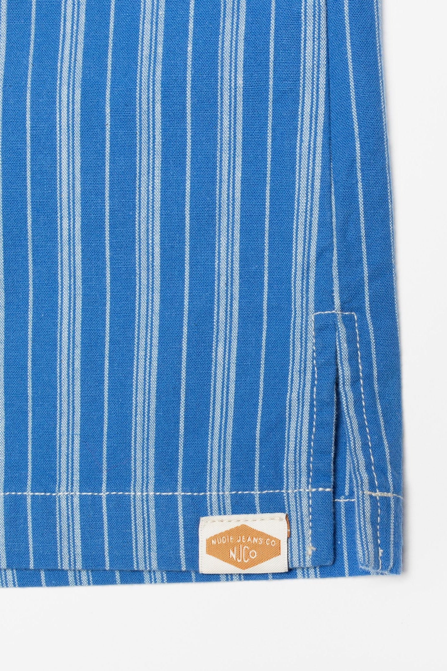 Nudie Jeans Jutta Shirt Striped - blue / offwhite