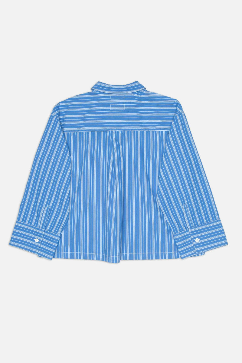 Nudie Jeans Jutta Shirt Striped - blue / offwhite