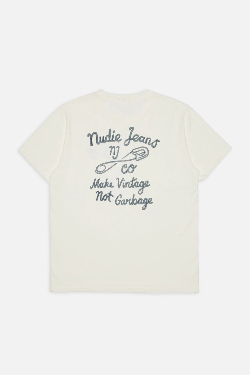 Nudie Jeans Roy NJCO Pin T-Shirt - chalk white