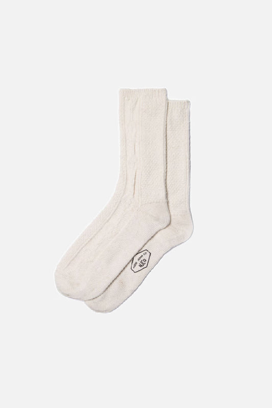 Nudie Jeans Women Cable Socks - offwhite