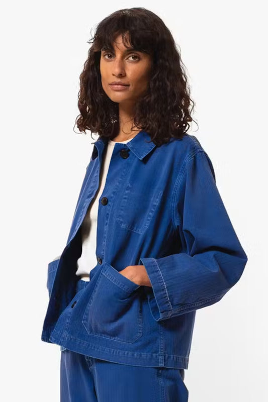 Nudie Lovis Herringbone Denim jacket - blue