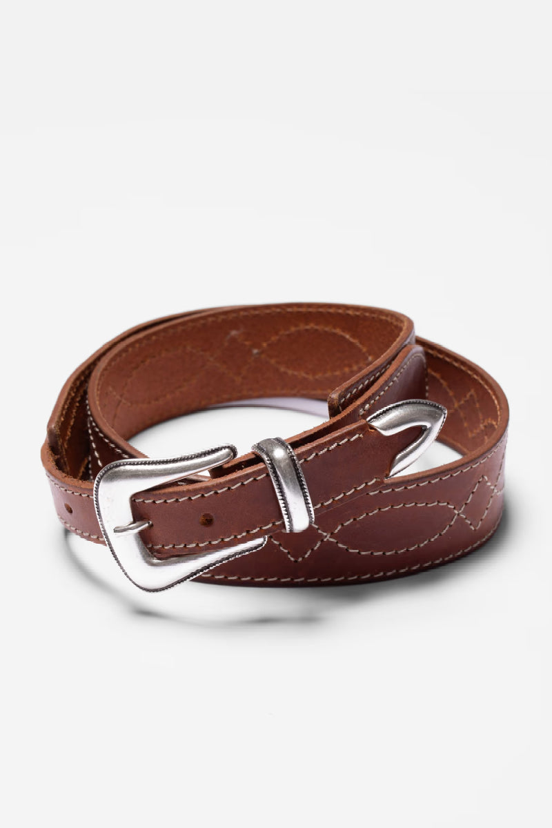 Nudie Western Ranch belt - toffee brown