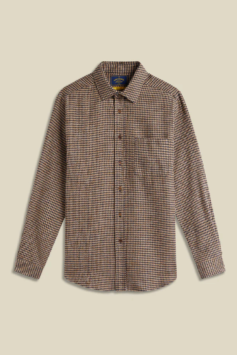 Portuguese Flannel Abstract Pied Poule shirt - navy