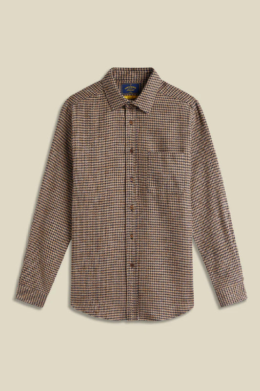 Portuguese Flannel Abstract Pied Poule shirt - navy