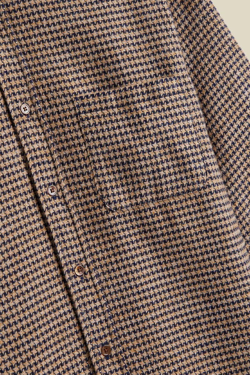 Portuguese Flannel Abstract Pied Poule shirt - navy