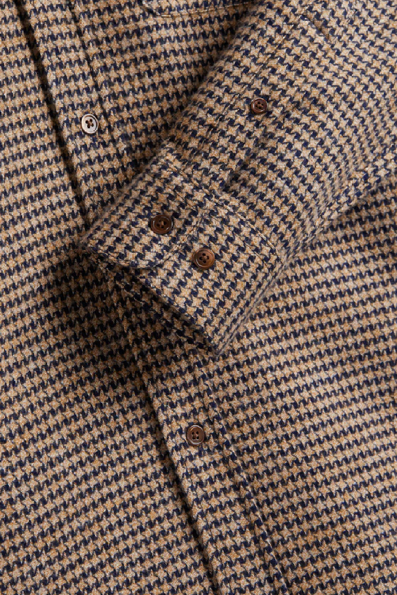 Portuguese Flannel Abstract Pied Poule shirt - navy