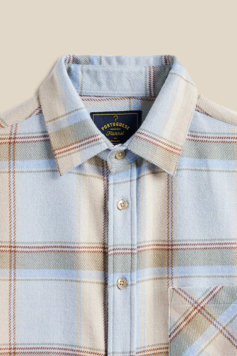 Portuguese Flannel Central kauluspaita - vaaleansininen / beige