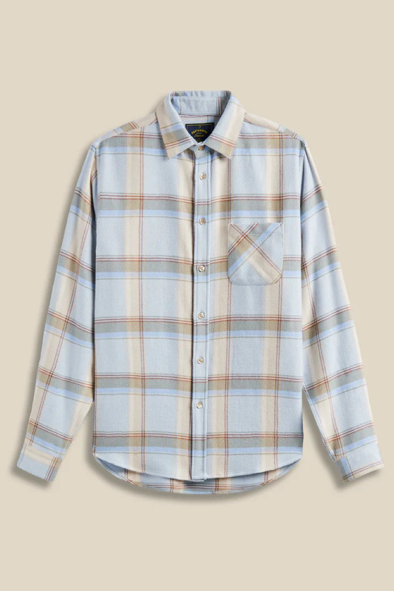 Portuguese Flannel Central kauluspaita - vaaleansininen / beige