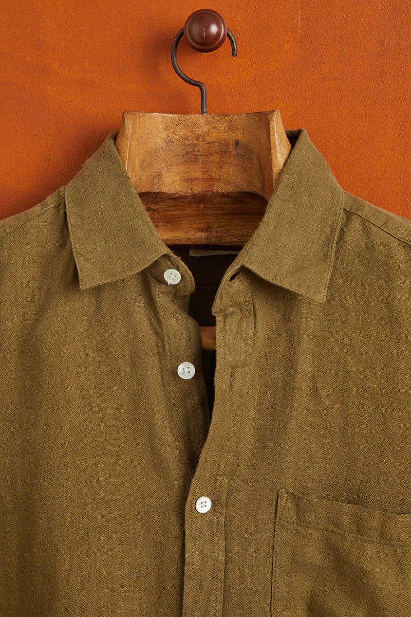 Portuguese Flannel Linen shirt - olive