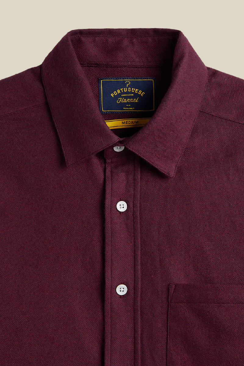 Portuguese Flannel Teca kauluspaita - bordeaux