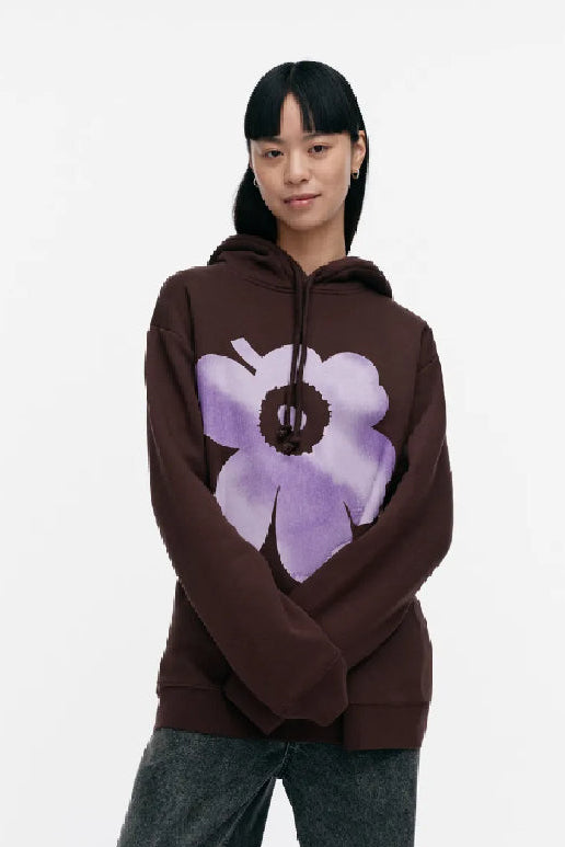 Marimekko Runoja Unikko Placement Kioski huppari - ruskea / liila