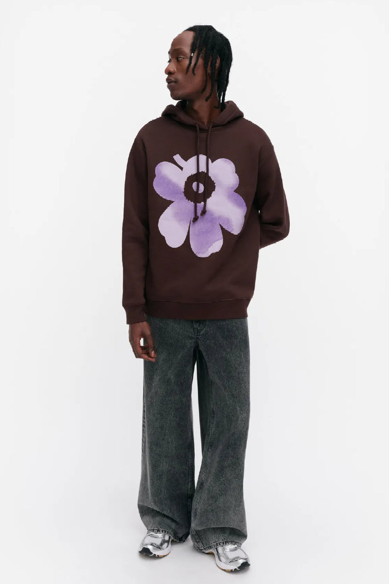 Marimekko Runoja Unikko Placement Kioski huppari - ruskea / lila