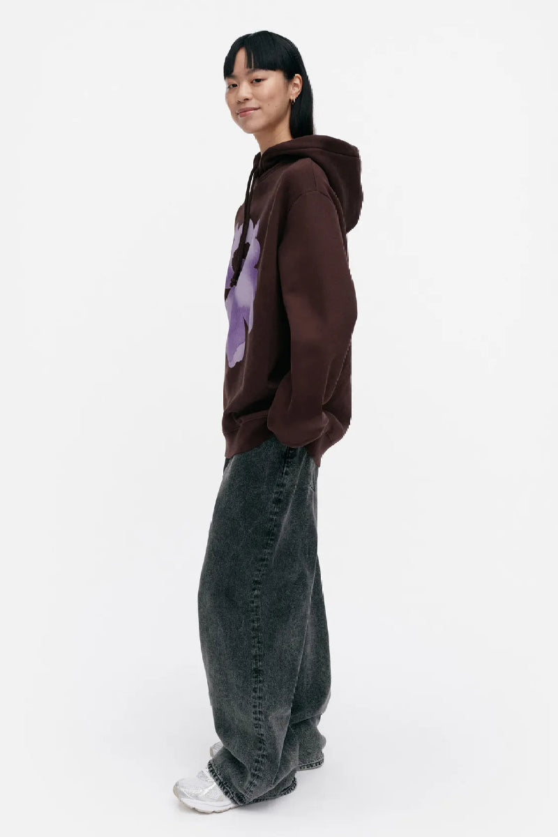 Marimekko Runoja Unikko Placement Kioski huppari - ruskea / liila