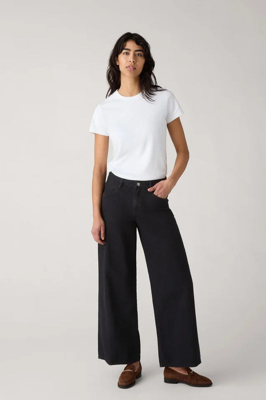 Saburo Jeans Wide Leg Jeans - black rinsed