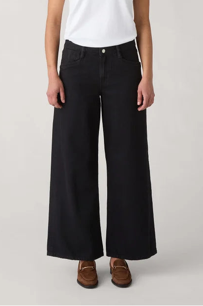 Saburo Jeans Wide Leg Jeans - black rinsed