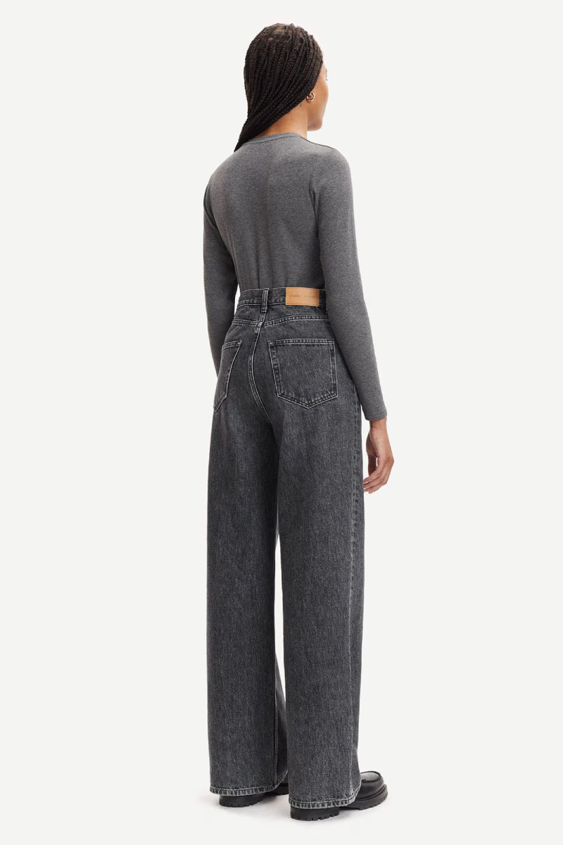 Samsøe Samsøe Alexa ls shirt - dark grey melange