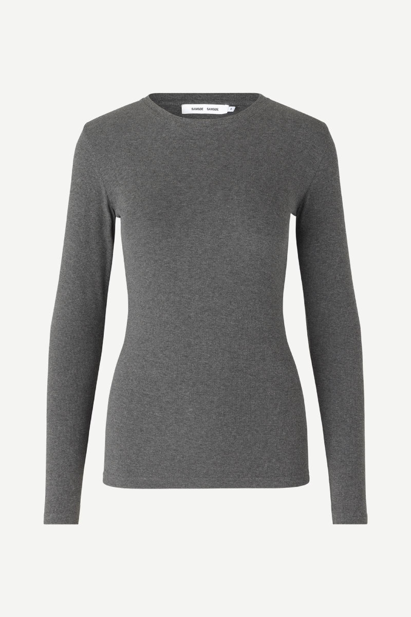 Samsøe Samsøe Alexa ls shirt - dark grey melange